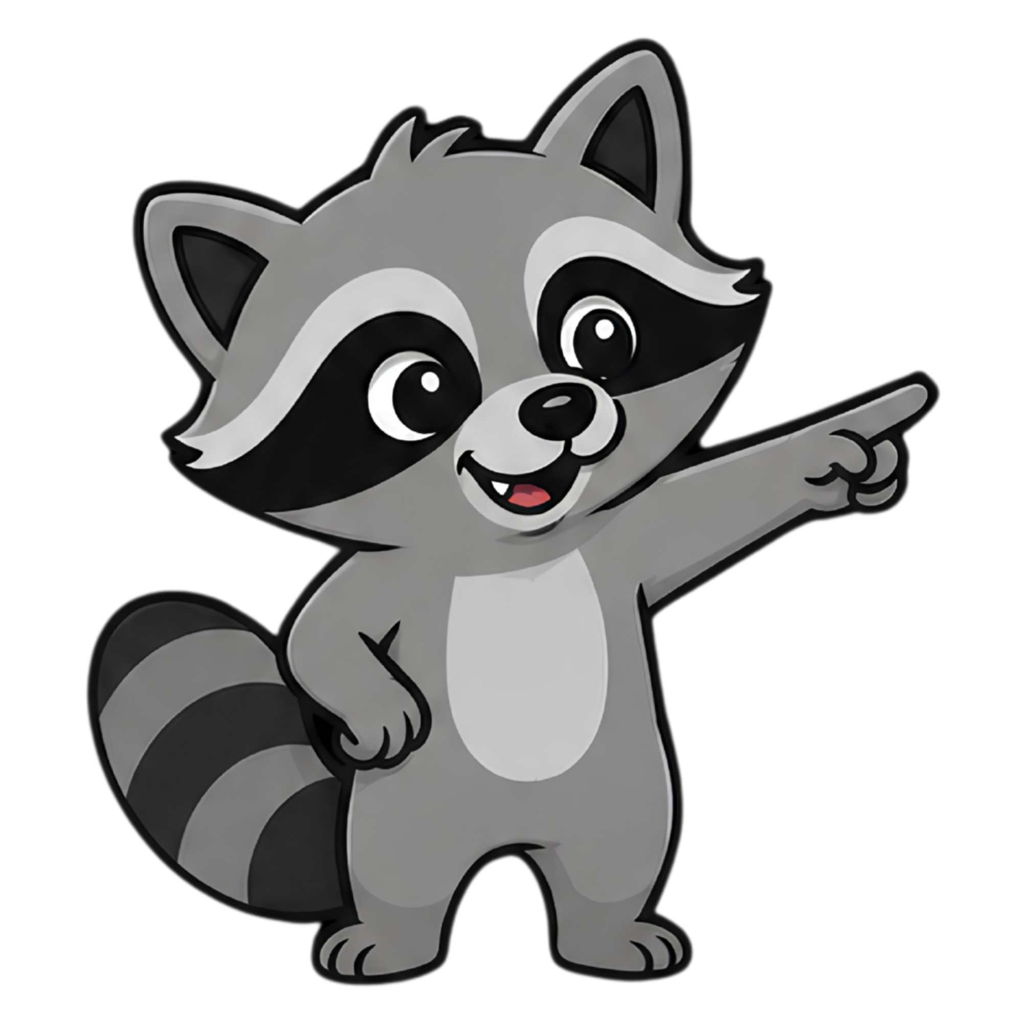 Mapache apuntando